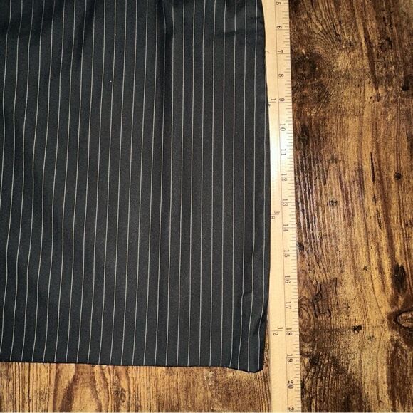 Patrizia Luca Women's Skirt Gray 10 Wool Pencil Pin Stripe Barami Wide Waist - Picture 8 of 8